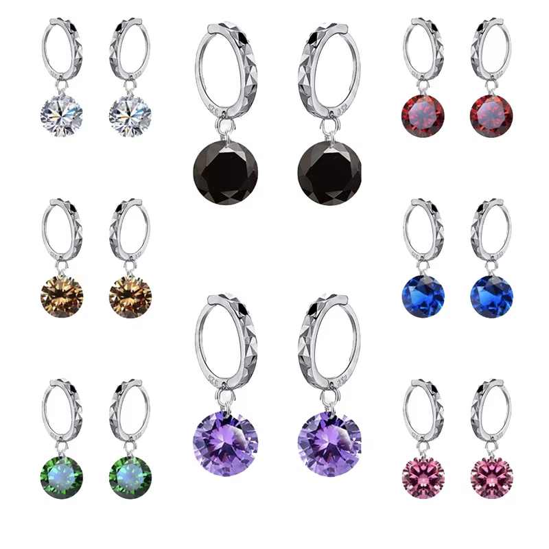 Boucles d'oreilles personnalisées en argent regardé 925 pour femmes