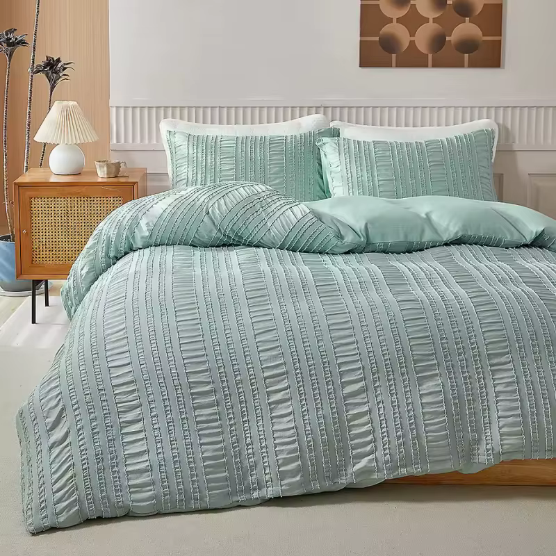 2/3 pièces Style bohème housse de couette ensemble touffeté rayure doux pour la peau