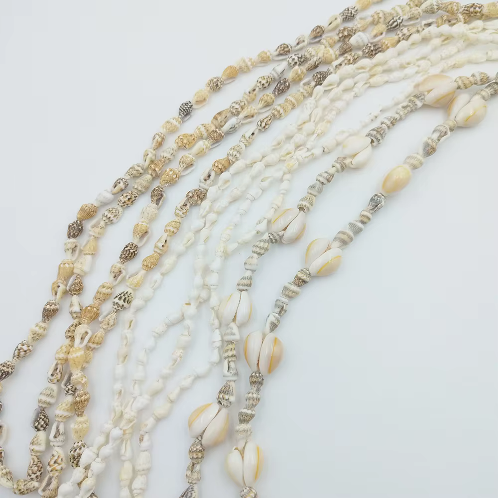 Petit collier de conque blanche naturelle