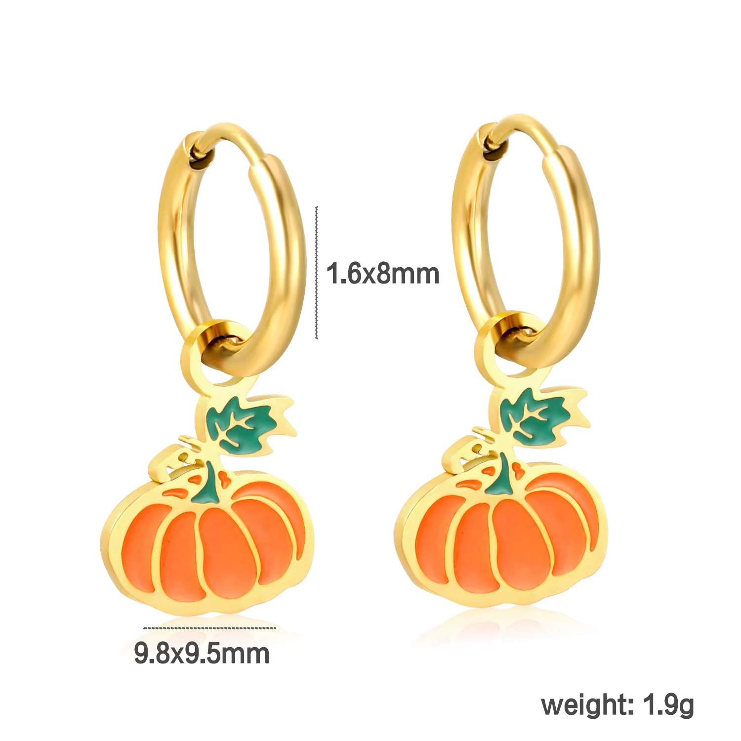 LUXUSTEEL Boucles d'oreilles créoles rondes en acier inoxydable plaqué or