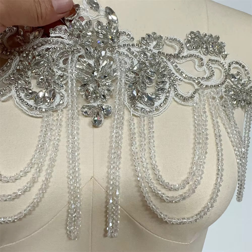 Applique en strass pour robe de mariée, nouveau Design à la mode, bricolage