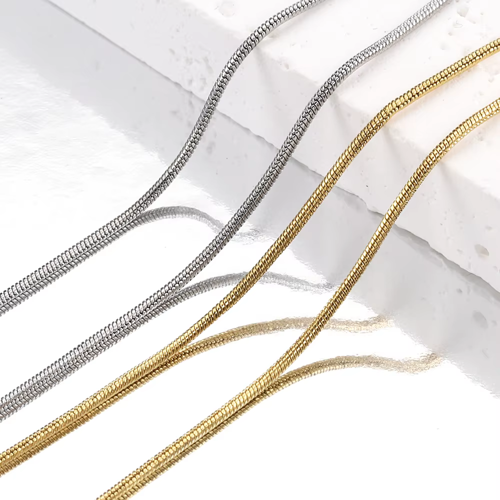 10 pièces 5 pièces chaîne serpent en acier inoxydable collier chaînes pour bijoux à bricoler soi-même faisant des résultats pendentifs chaîne fermoirs à homard en gros