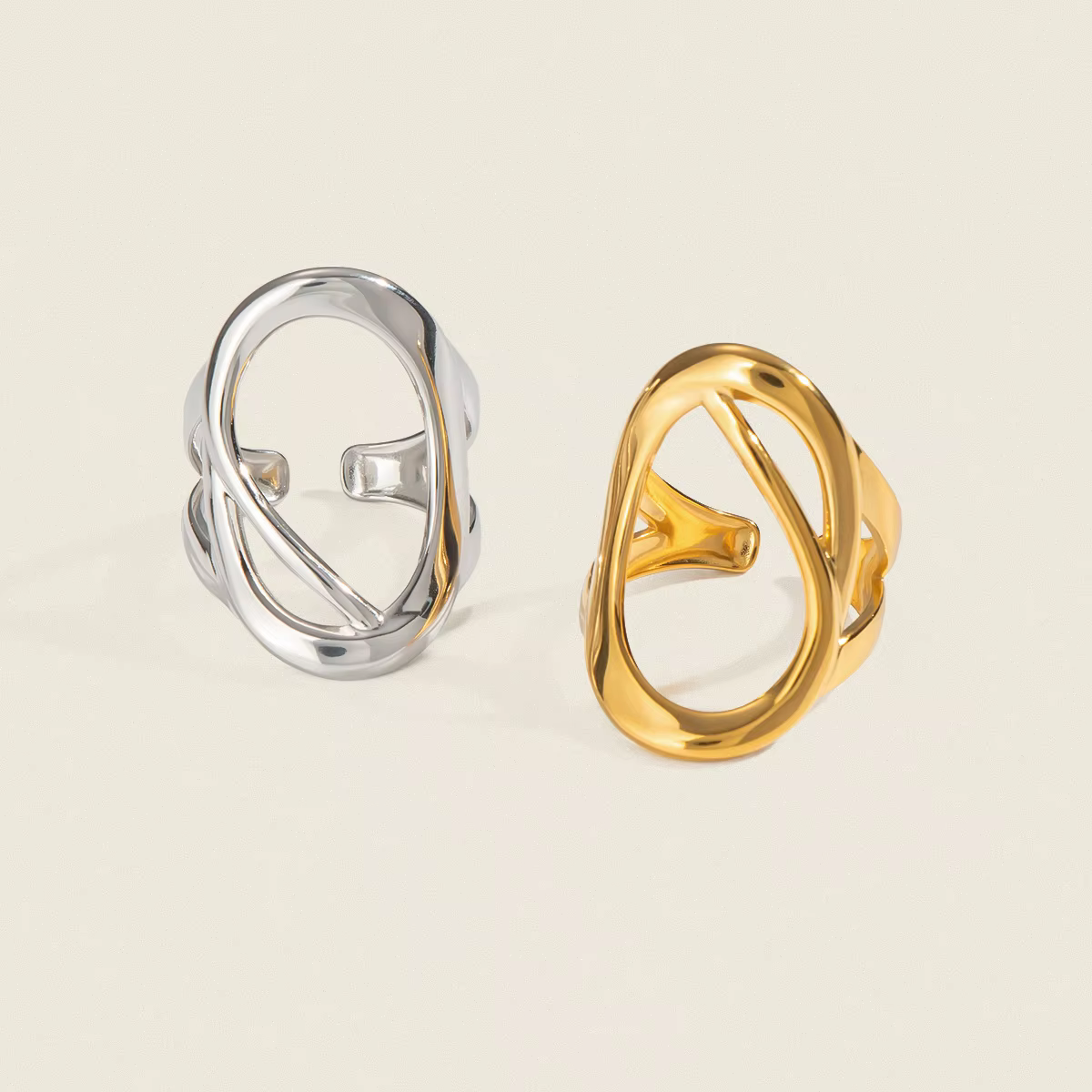 C.citybeauty – bague minimaliste ronde creuse ouverte et réglable pour femmes