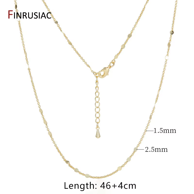 Chaînes de collier plaquées or véritable 14K pour la fabrication de bijoux