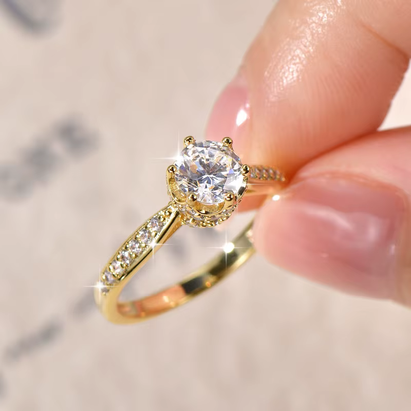 Bague de Fiançailles et de Promesse Classique Anziw en Zircon Cubique