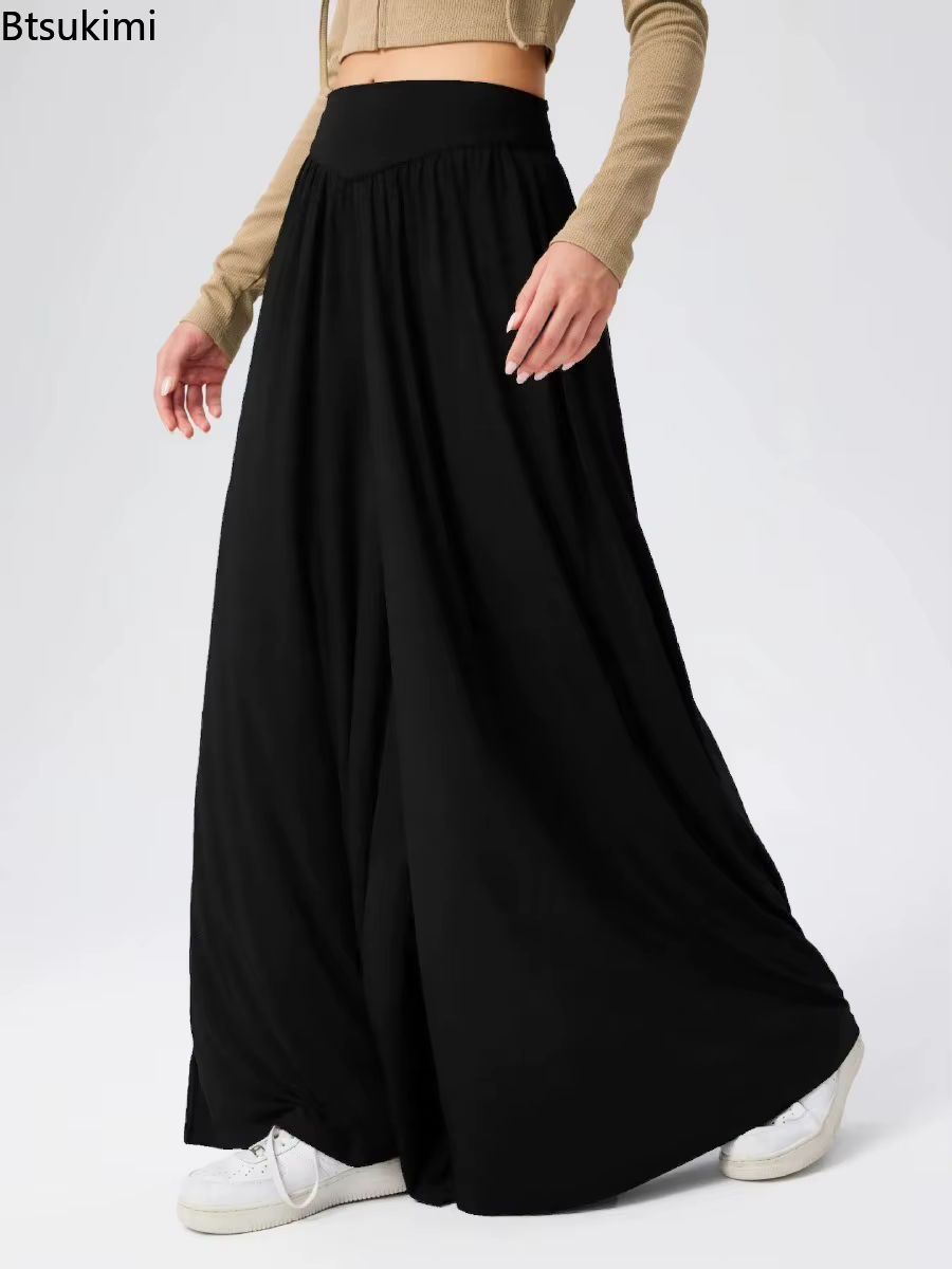 Nouveau pantalon large taille haute pour femme 2026