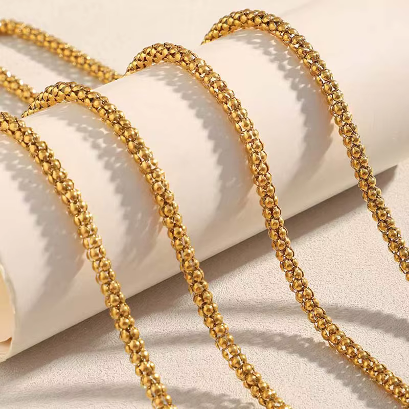 Collier multi-rangs en acier inoxydable couleur argent pour femmes et hommes