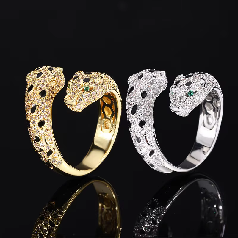 Bague léopard réglable avec motif animalier de Rotterdam