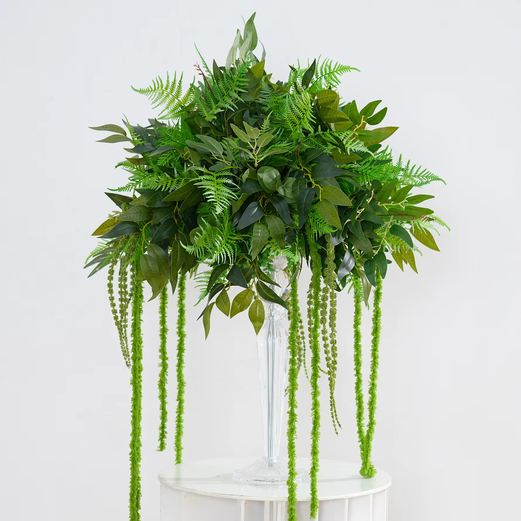 A8868 Mori verdure feuilles plantes suspendues vigne Table de mariage pièce maîtresse fleur boule décor Banquet Arrangement Floral événement accessoire