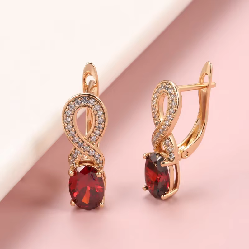 Boucles d'Oreilles Rétro Élégantes en Or group 14k pour Femme