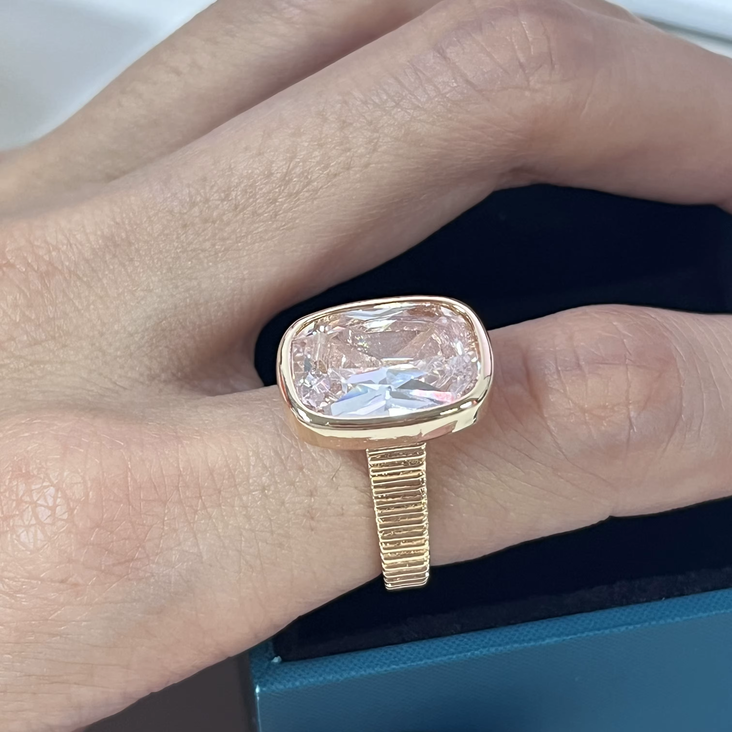 Bagues de fiançailles en or rose massif 18 carats pour femmes