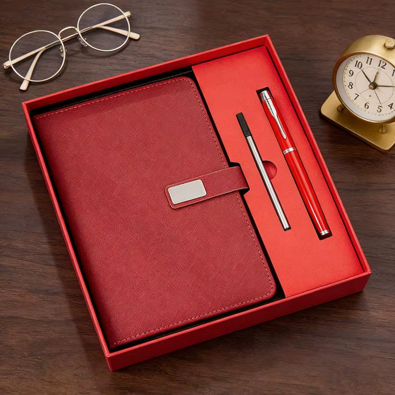 Ensemble d'affaires de luxe en cuir PU comprenant un carnet et un stylet avec recharge – Cadeau pour employés de bureau et partenaires commerciaux