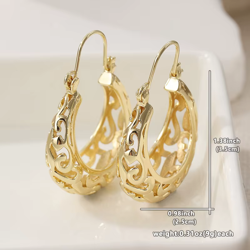 Boucles d'oreilles Vintage sculptées à la main