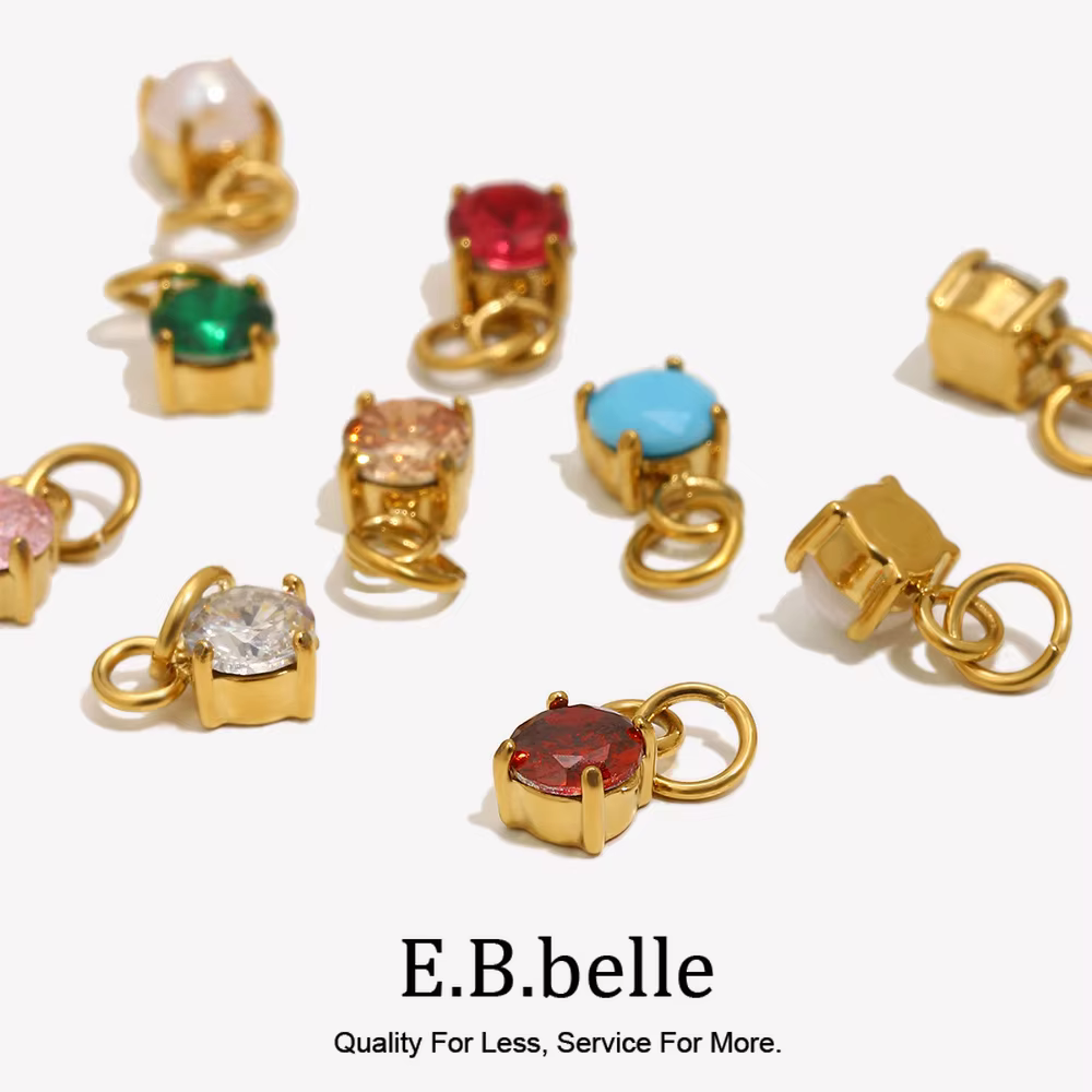 E.B.belle-Mini pendentif en pierres précieuses carrées pour hommes et femmes