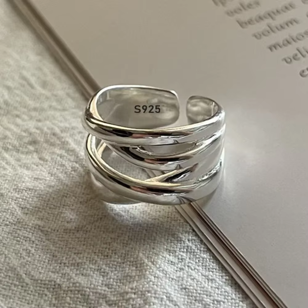 Bagues ouvertes en argent Sterling 925 pour femmes et hommes