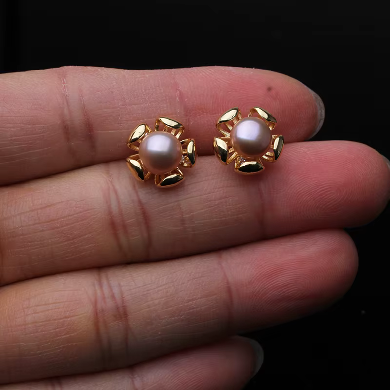 Boucles d'oreilles en perles d'eau douce de culture véritable