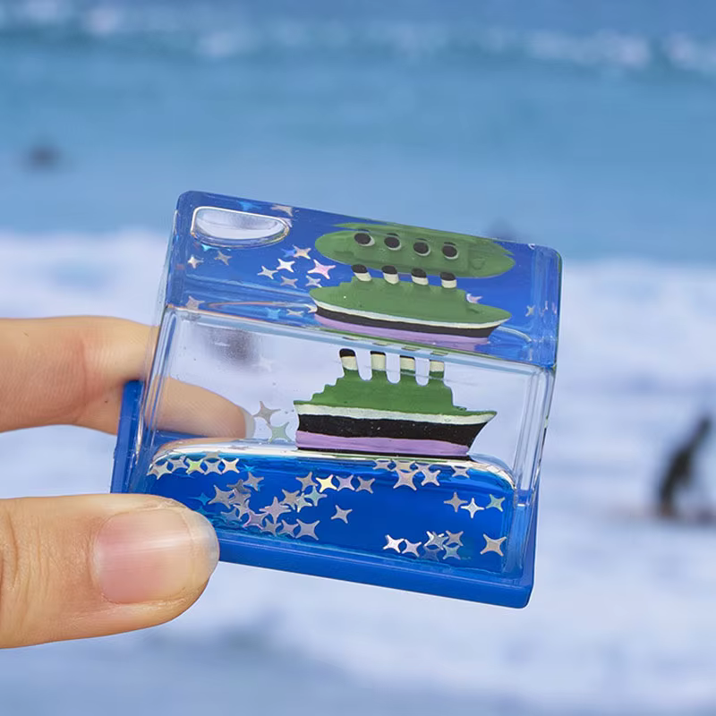 [Mer Insubmersible] Modèle de bateau en acrylique pour décoration | Remplissage d'huile transparente | Le cadeau