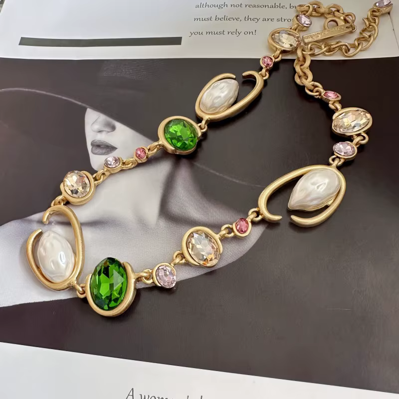 Glam O-Link – collier ras du cou avec pendentif en strass