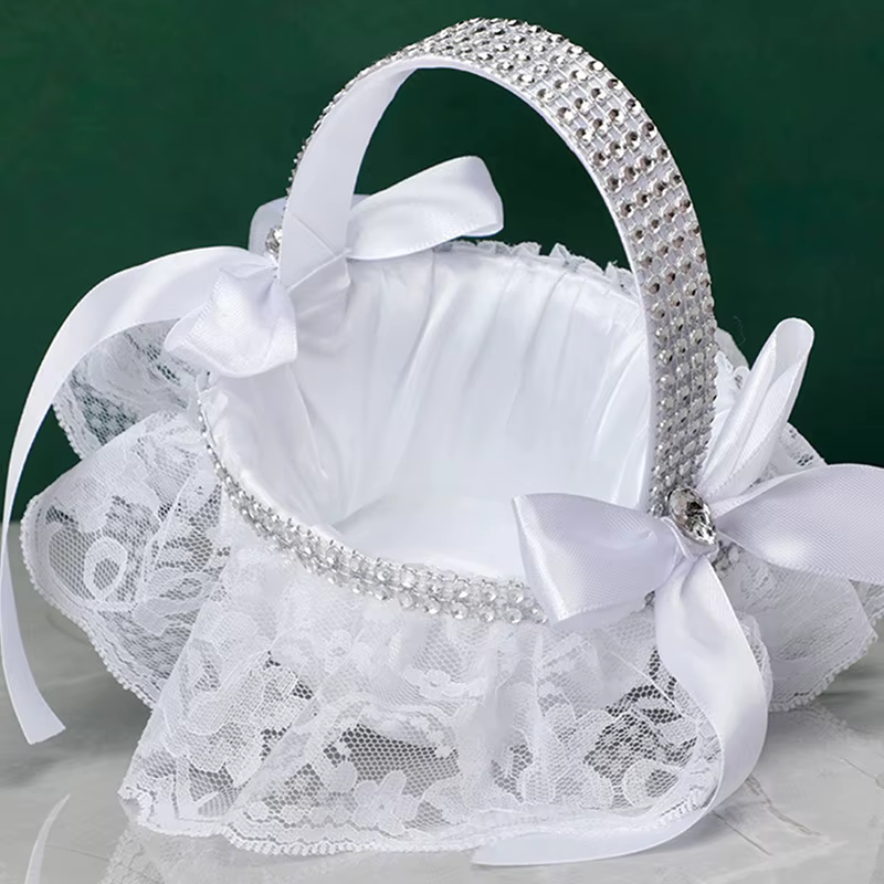 Mir à Fleurs Vintage en Dentelle Blanche pour Demoiselle d'Honneur