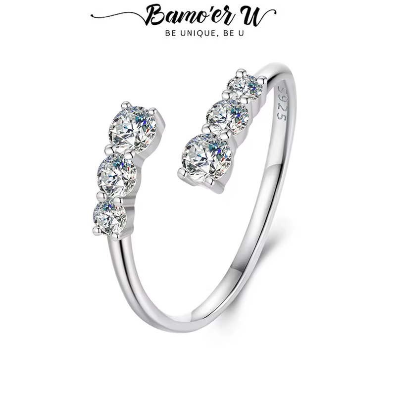 Bamoer U – bague ouverte en argent Sterling 925