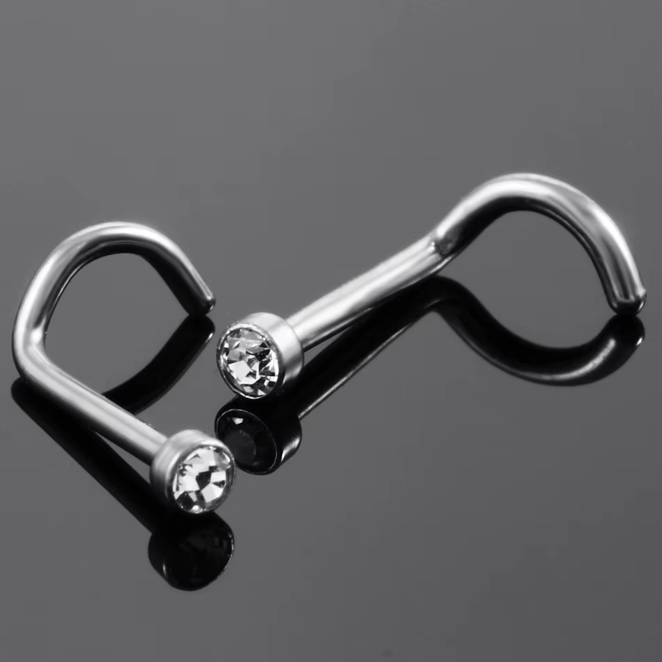 1PC 18G 20G nez Piercing cristal narine