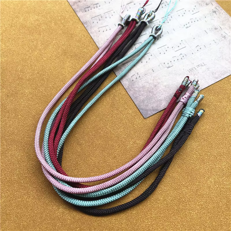 Colliers chaînes tressées bricolage pendentif fait à la main lanière réglable petite chaîne ronde Couple bijoux accessoires femmes collier