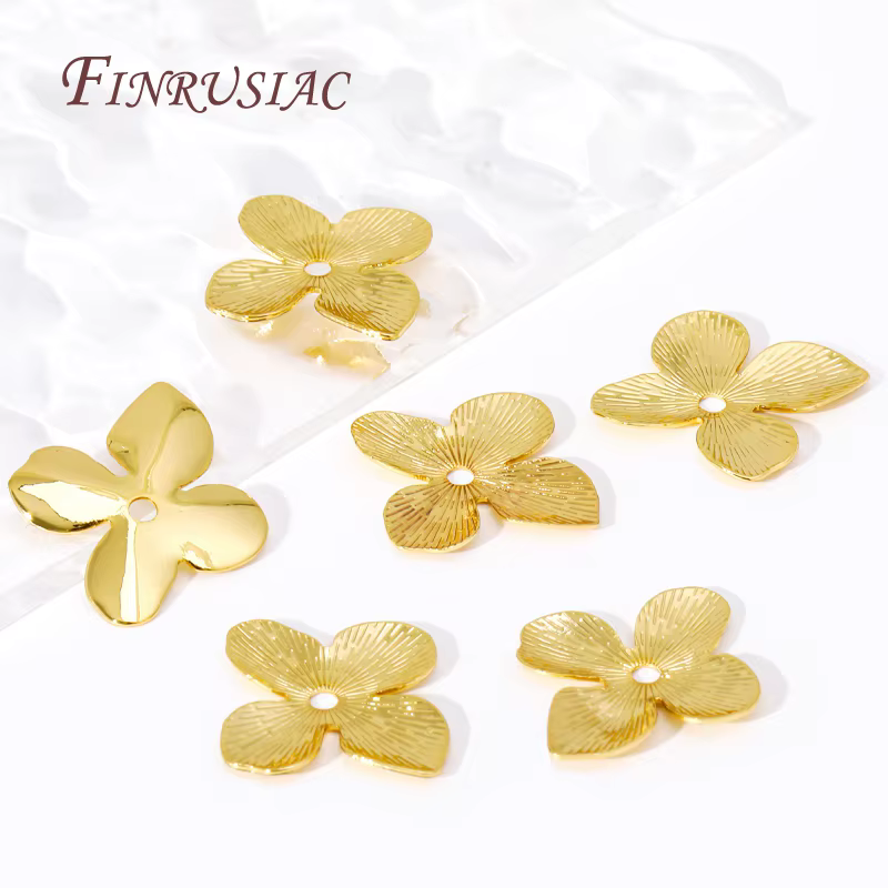 Embouts pour bijoux en laiton plaqué or 18 carats