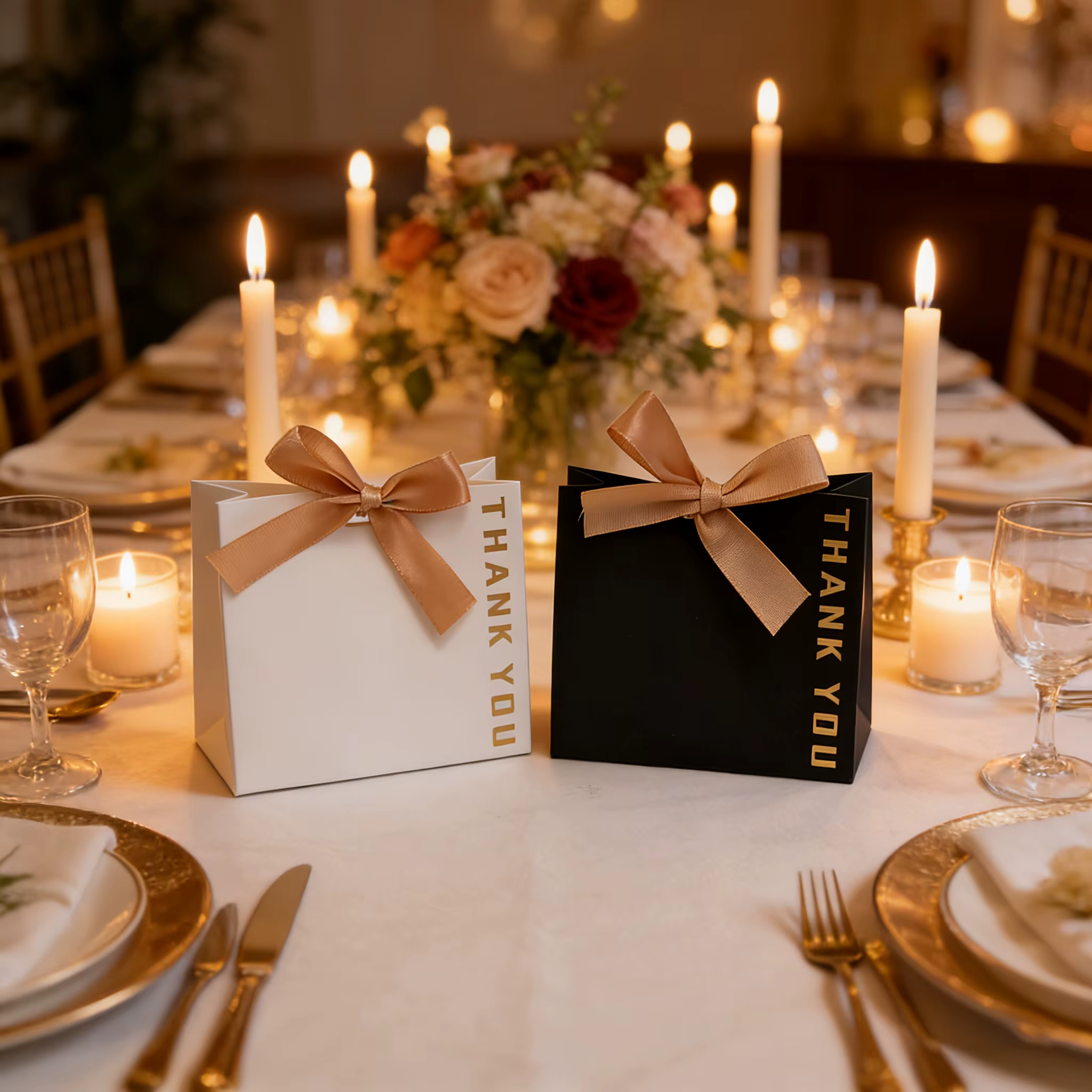 Boîtes à dragées de mariage avec ruban