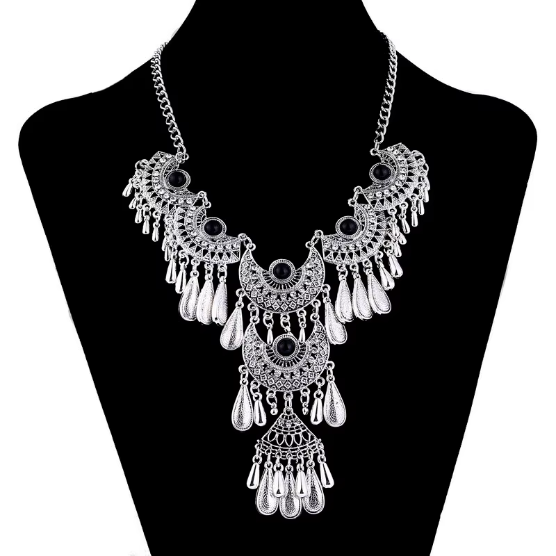 Collier ras du cou ethnique gitane bohème pour femmes