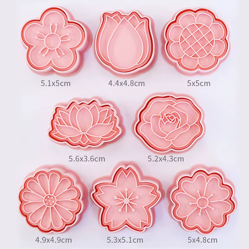 8 pièces/ensemble emporte-pièces en forme de fleur florale Rose Lotus