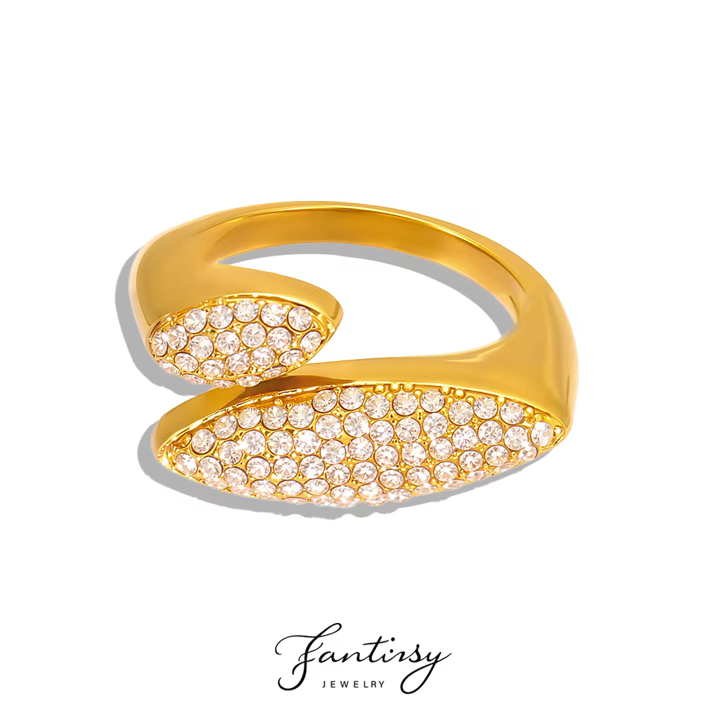 Bague en argent et or Zircon brillant pour femmes
