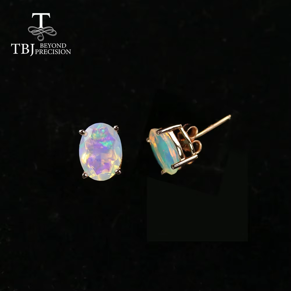 Boucles d'oreilles en opale éthiopienne naturelle