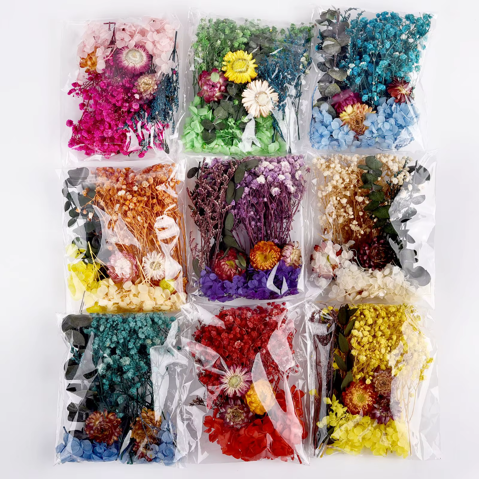 Mélange de fleurs séchées pour la fabrication de bijoux en résine