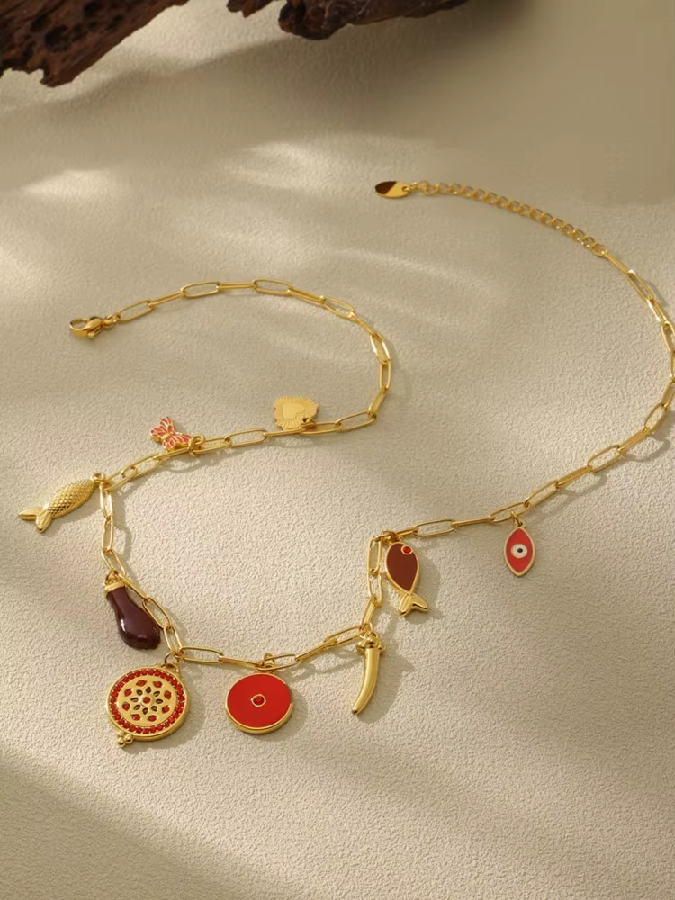 Collier chaînes en acier inoxydable pour femmes