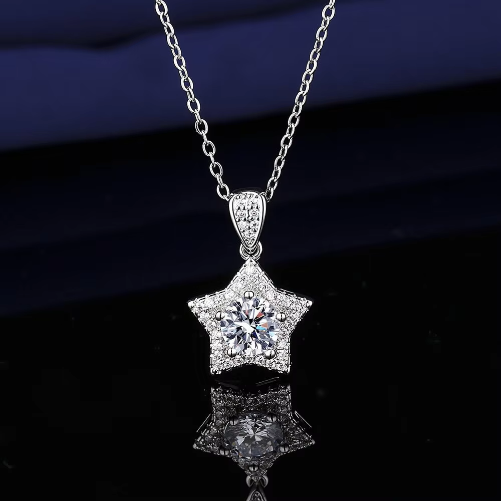 925 ensemble de bijoux étoile en argent Sterling femmes étincelant Zircon accessoires de mode cadeau