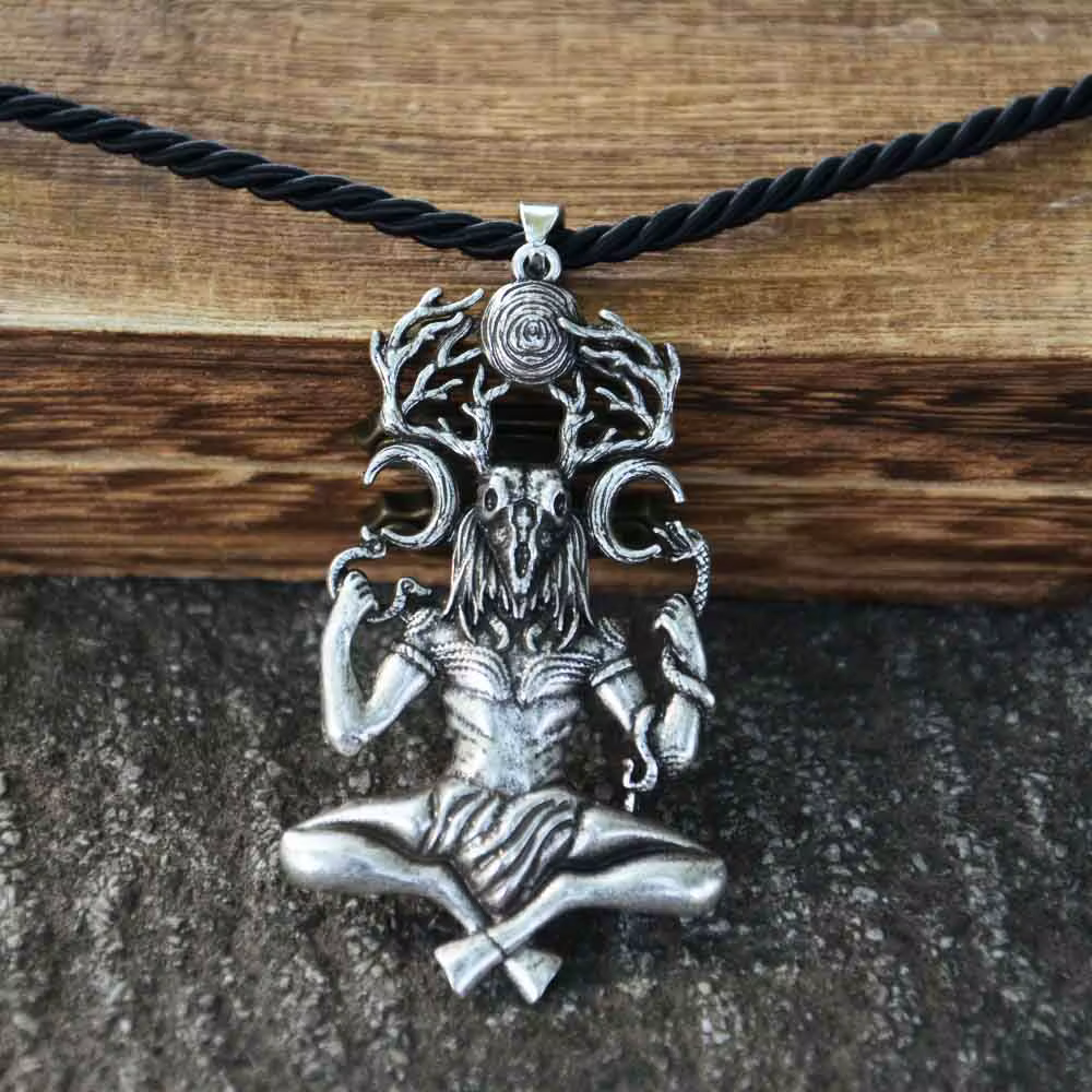 Mythologie Cernunnos dieu à cornes pendentif maître des animaux collier Vintage Talisman païen amulette Samhain bijoux cadeaux