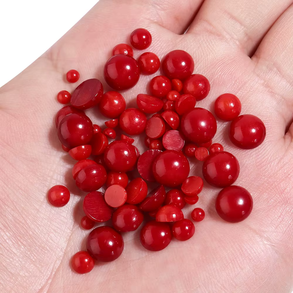 Perles de Cabochon en corail rouge