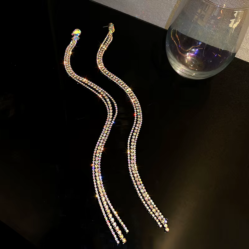 Boucles d'oreilles géométriques colorées en strass DREJEW pour femmes