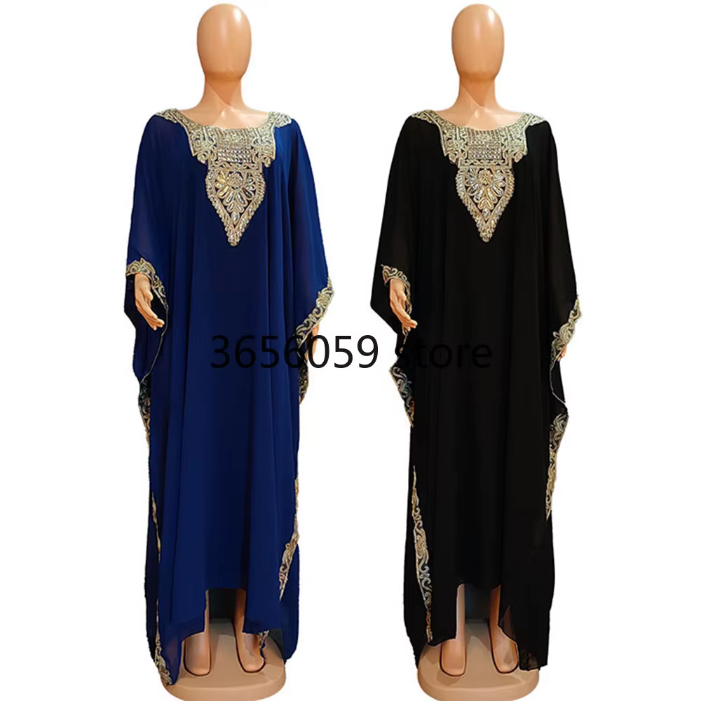 Robe Maxi en Mousseline de Soie pour Femme Musulmane
