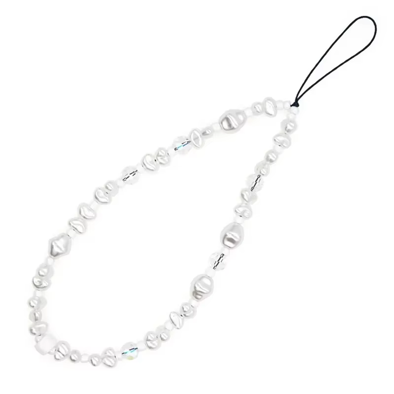 Perle amour coeur court main poignet lanière simplicité courte sangle de téléphone