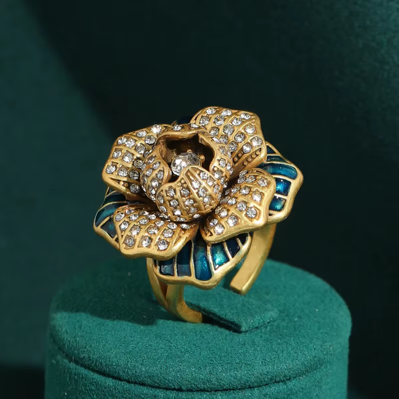 Bagues Vintage à Motifs Floraux pour Femme
