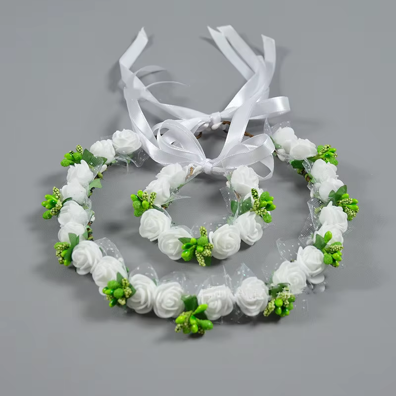 Anneau de tête de bracelet en PE Rose pour décoration de mariage