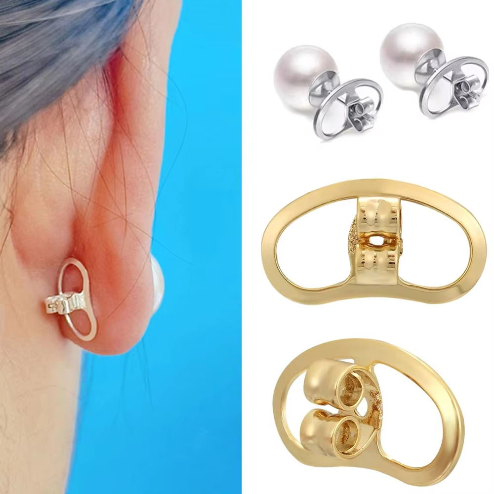 Grands bouchons de boucles d'oreilles en métal