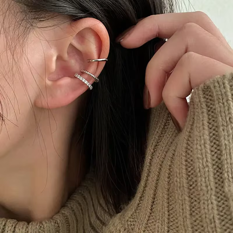 LATS Clips boucles d'oreilles pour femmes unisexe minimaliste mode Cartilage cerceau