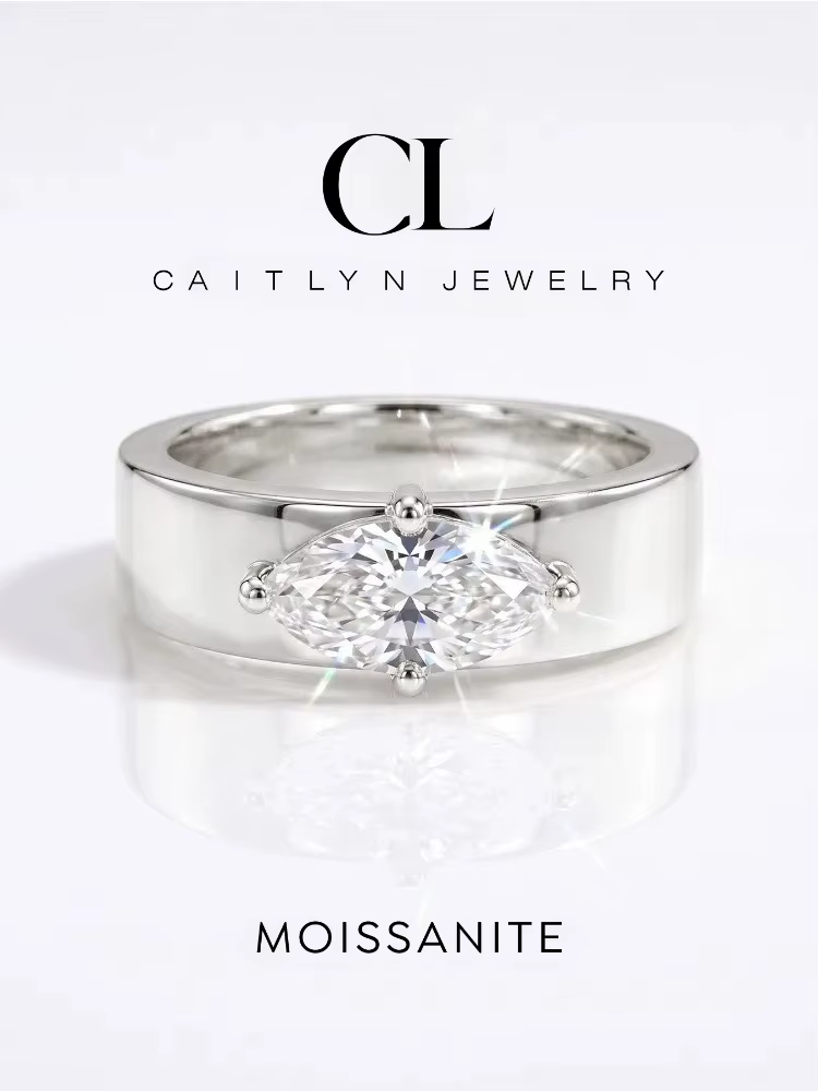 Bague Vintage élégante en diamant Moissanite 1CT pour femmes