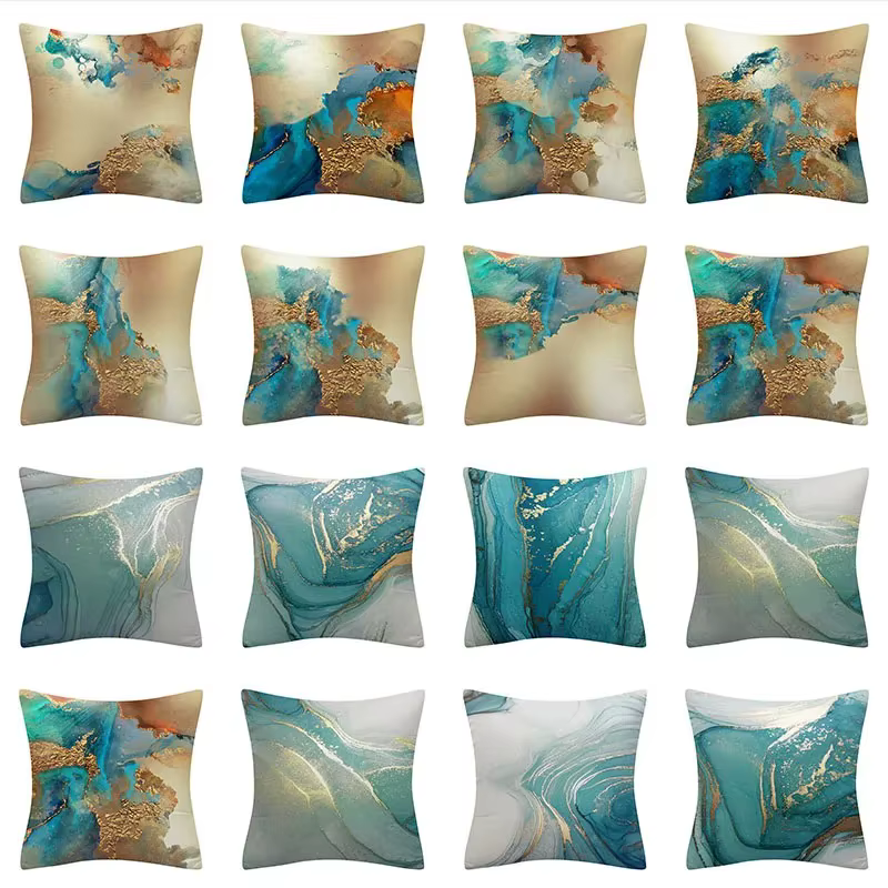 Housse de coussin décorative Turquoise