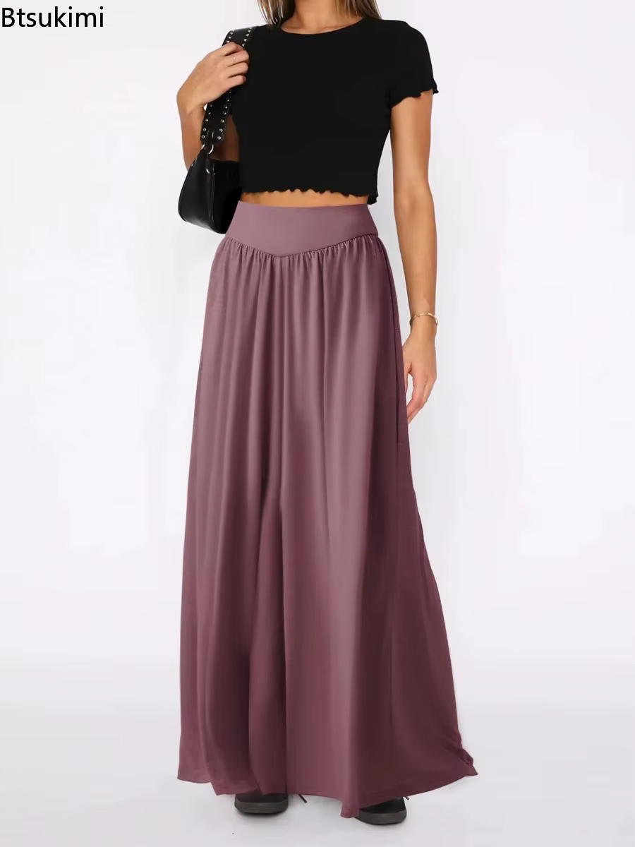 Nouveau pantalon large taille haute pour femme 2026