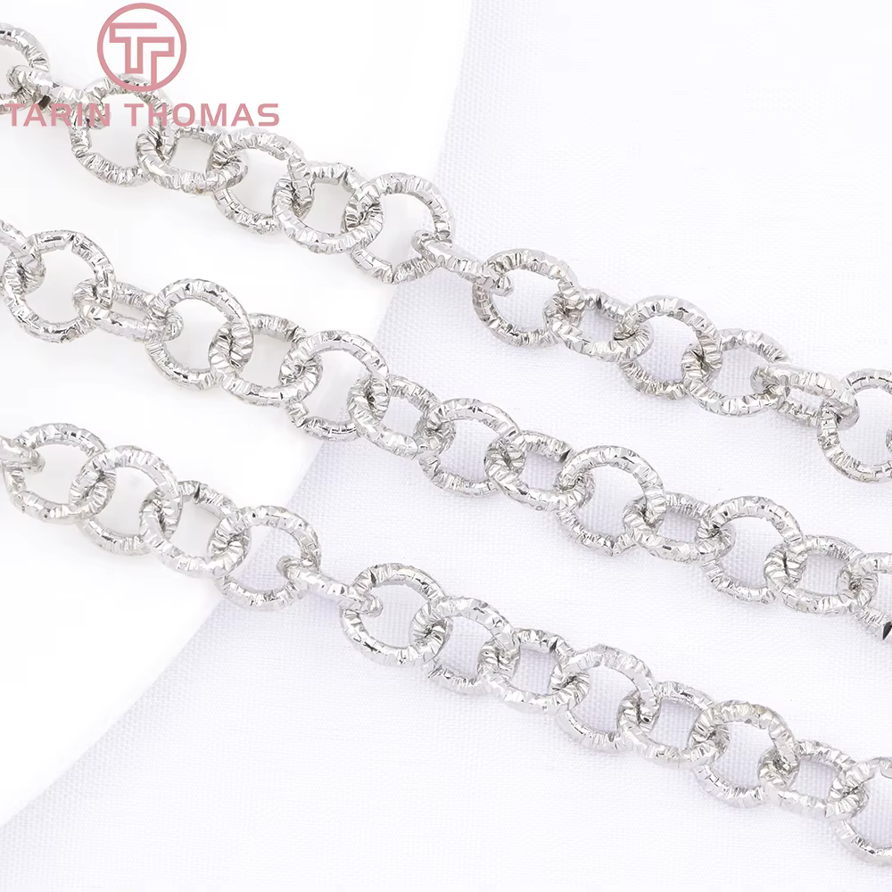 (10061) 18K couleur or alliage de laiton circulaire elliptique collier chaînes sac chaîne de haute qualité bijoux à bricoler soi-même faisant des accessoires