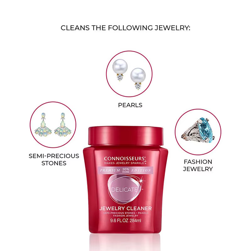 Connoisseurs Nettoyant pour bijoux délicats 236 ml Formule douce sans ammoniaque pour perles