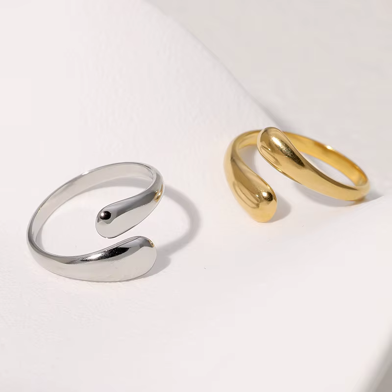 Bague goutte d'eau rétro pour femmes